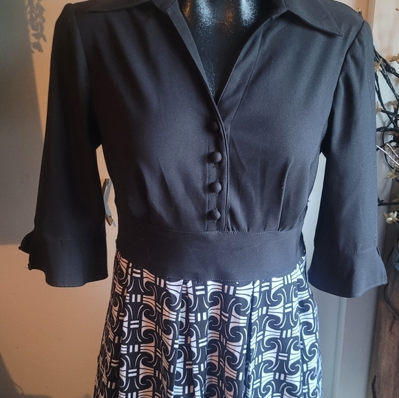 London Times black/white dress Sz.8 - Picture 2 of 7